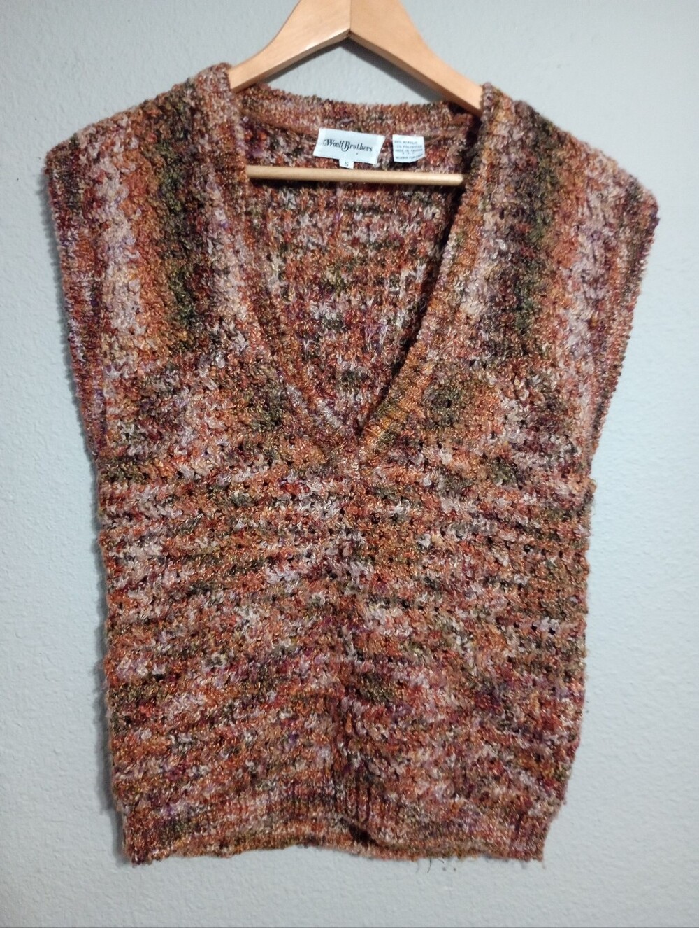 Vintage 80s Woolf Brothers Sweater Vest Eclectic Grandpa Academia